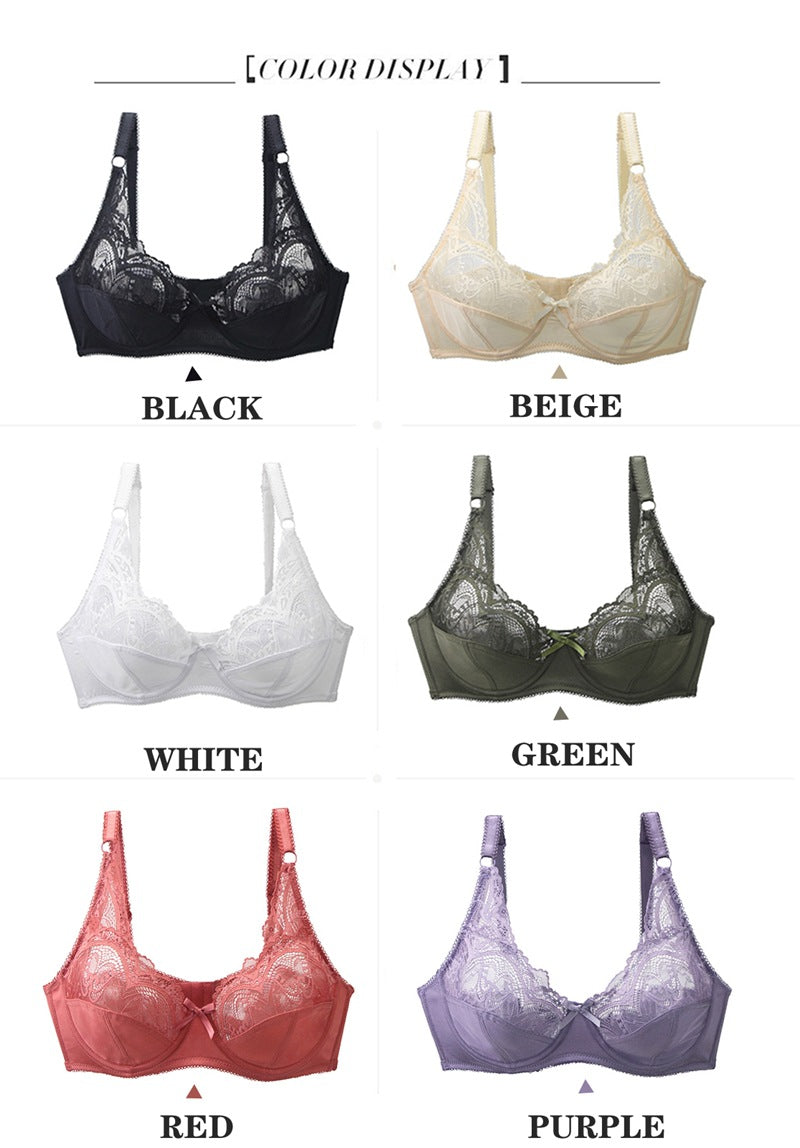 Ultra-thin Bra With Steel Ring Upper Support Lace