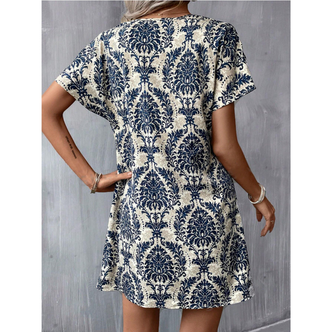 Notched Sleeve Dress