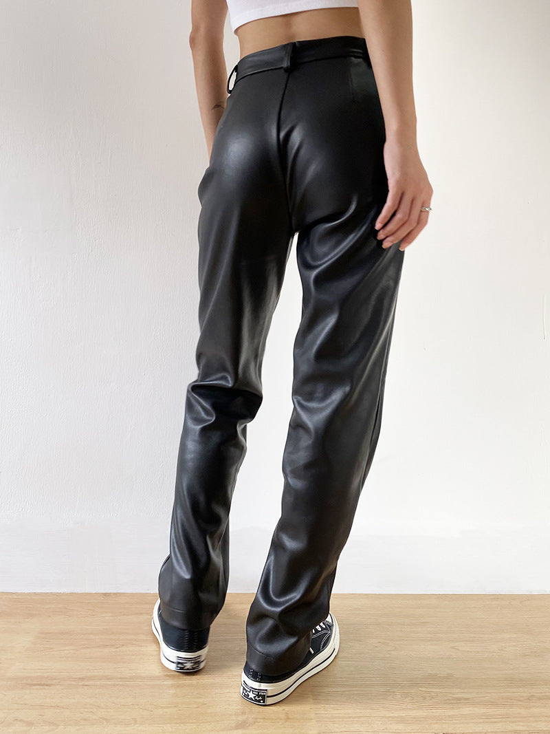 Pantalon Cuir Taille Haute