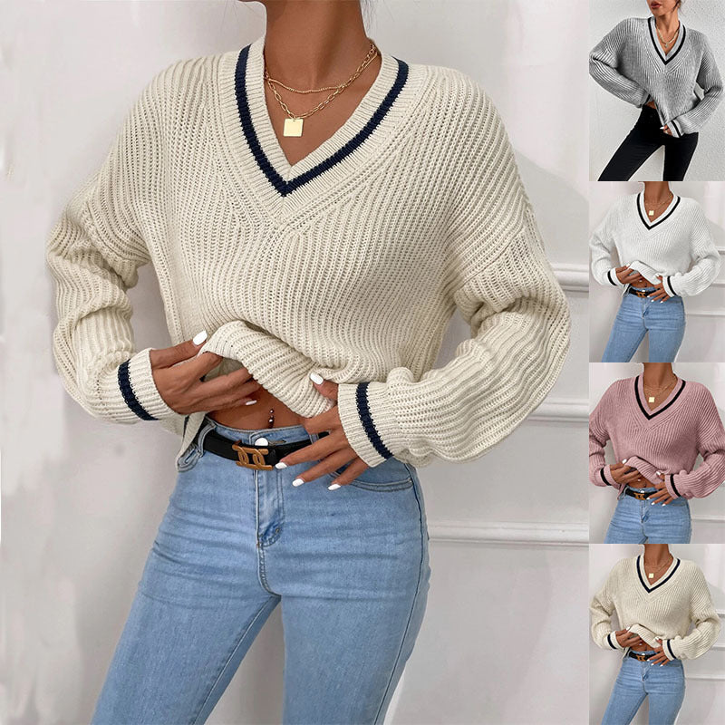 Preppy V-neck Sweater