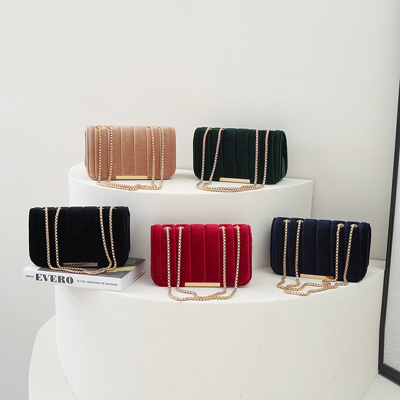 Velvet Chain Crossbody Bag