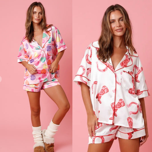 Pyjama en satin Girly