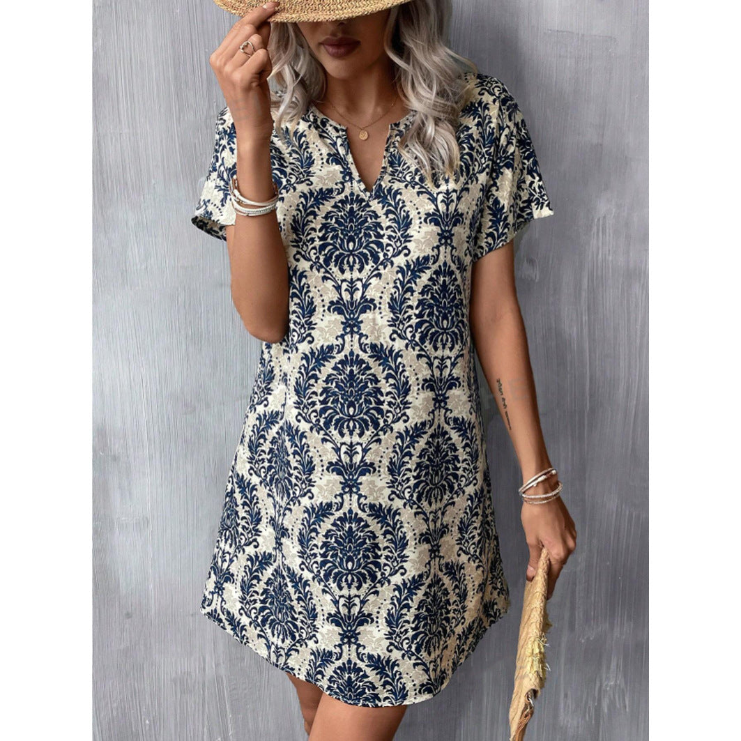 Notched Sleeve Dress