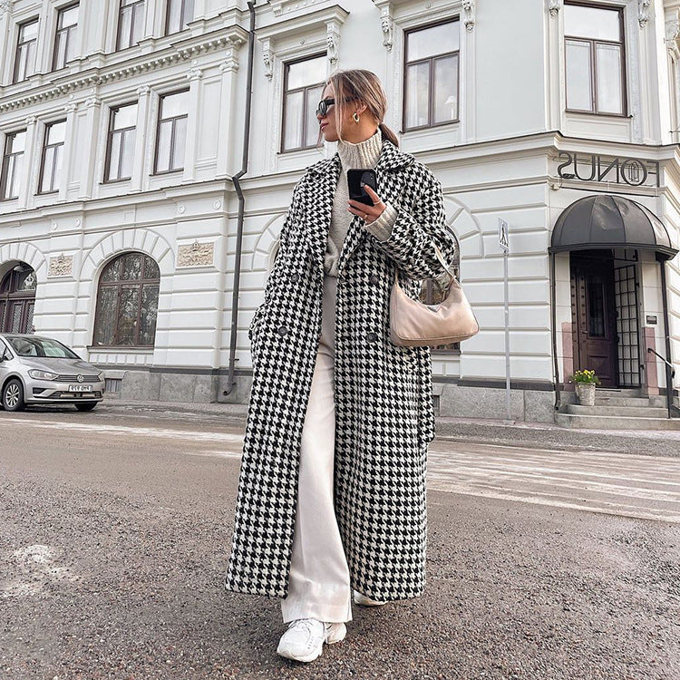 Houndstooth Loose Coat