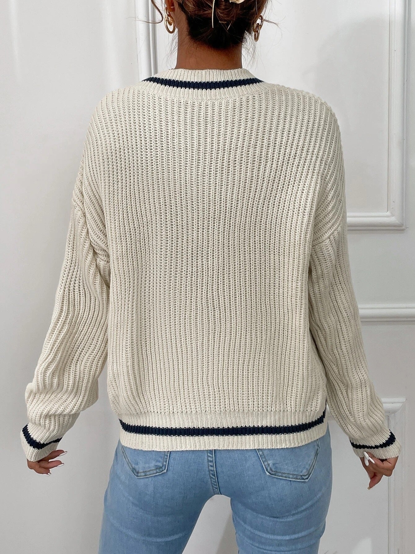 Preppy V-neck Sweater