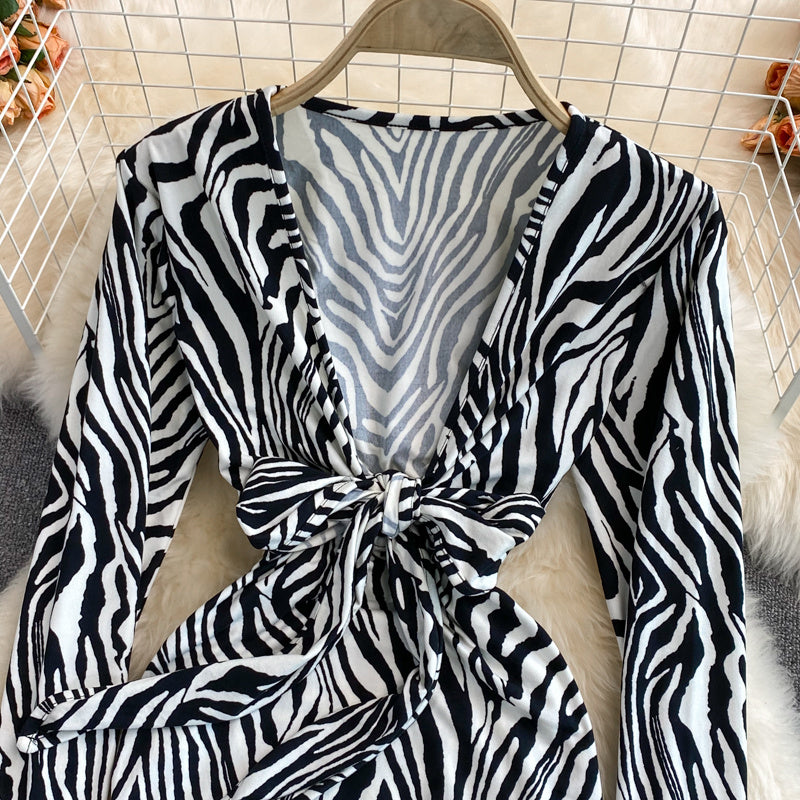 Zebra Slim Fit Hip Dress