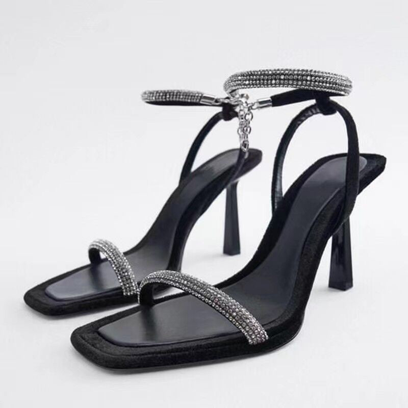 Square Sandals Heel Exude