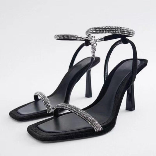 Square Sandals Heel Exude