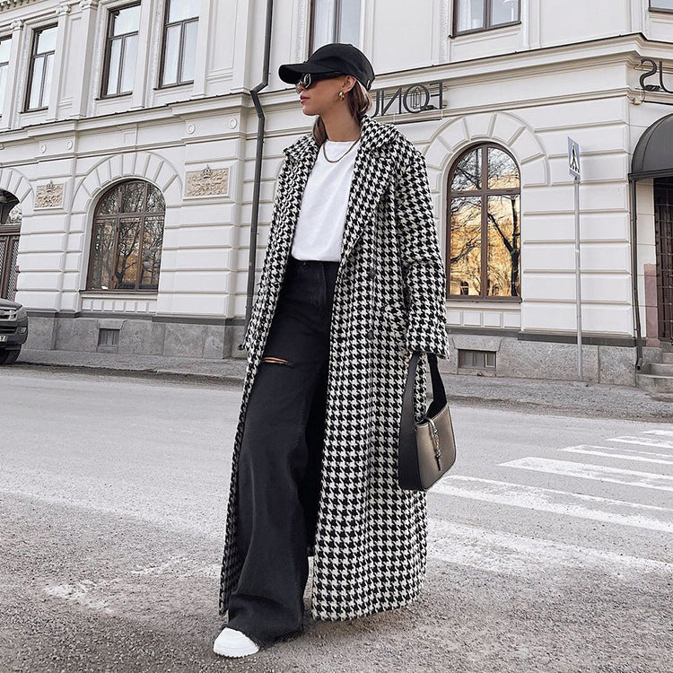 Houndstooth Loose Coat