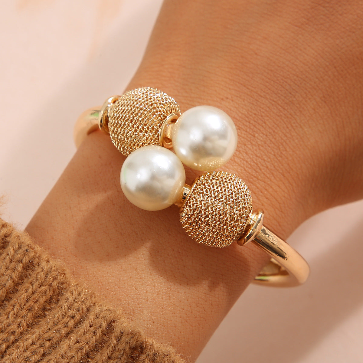 Bracelet Pearl Alloy Retro