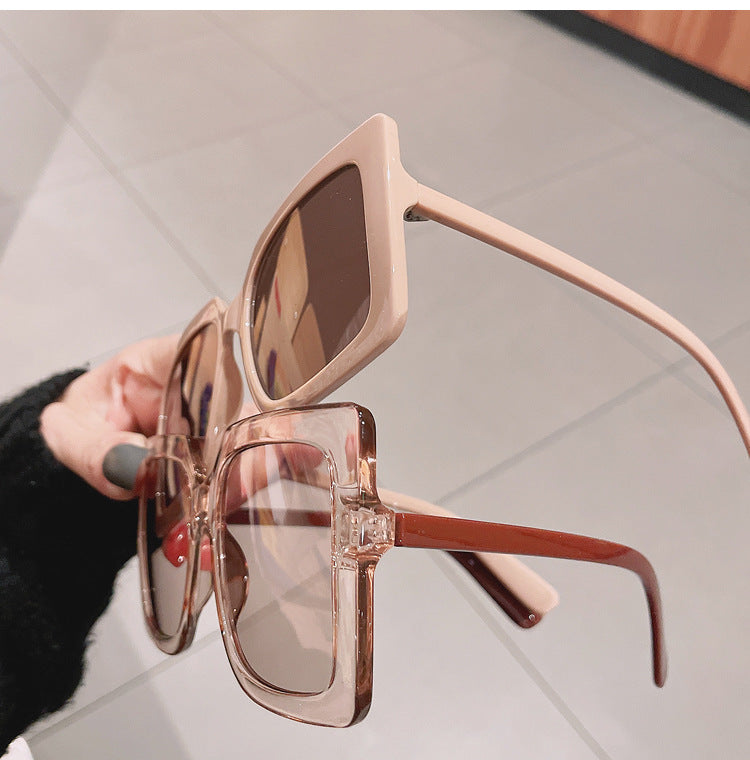 Square Fashionable Plain Face Glasses