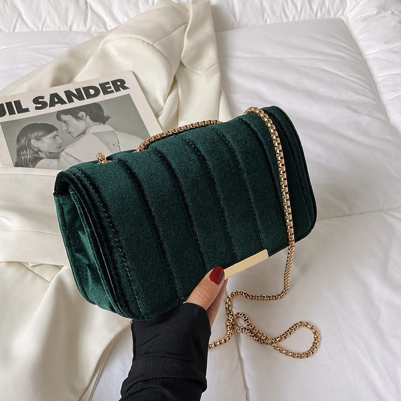 Velvet Chain Crossbody Bag