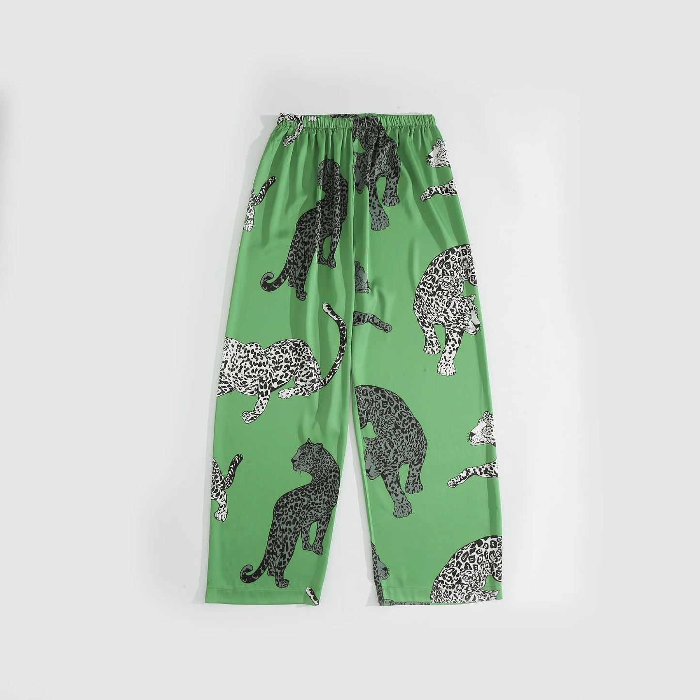 Green Leopard Sleepwear Silk