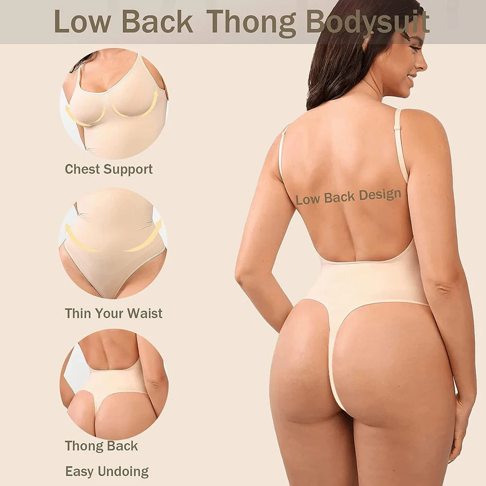 Backless Bodysuits Shapewear Thong