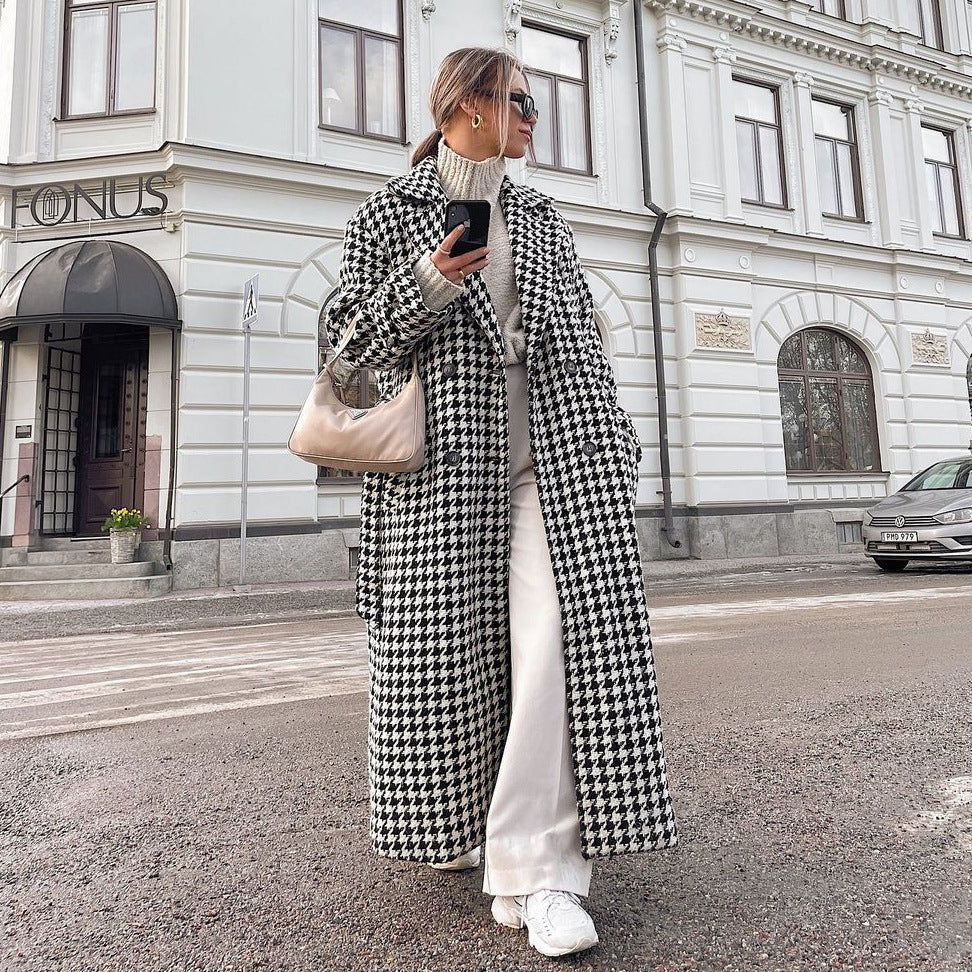 Houndstooth Loose Coat