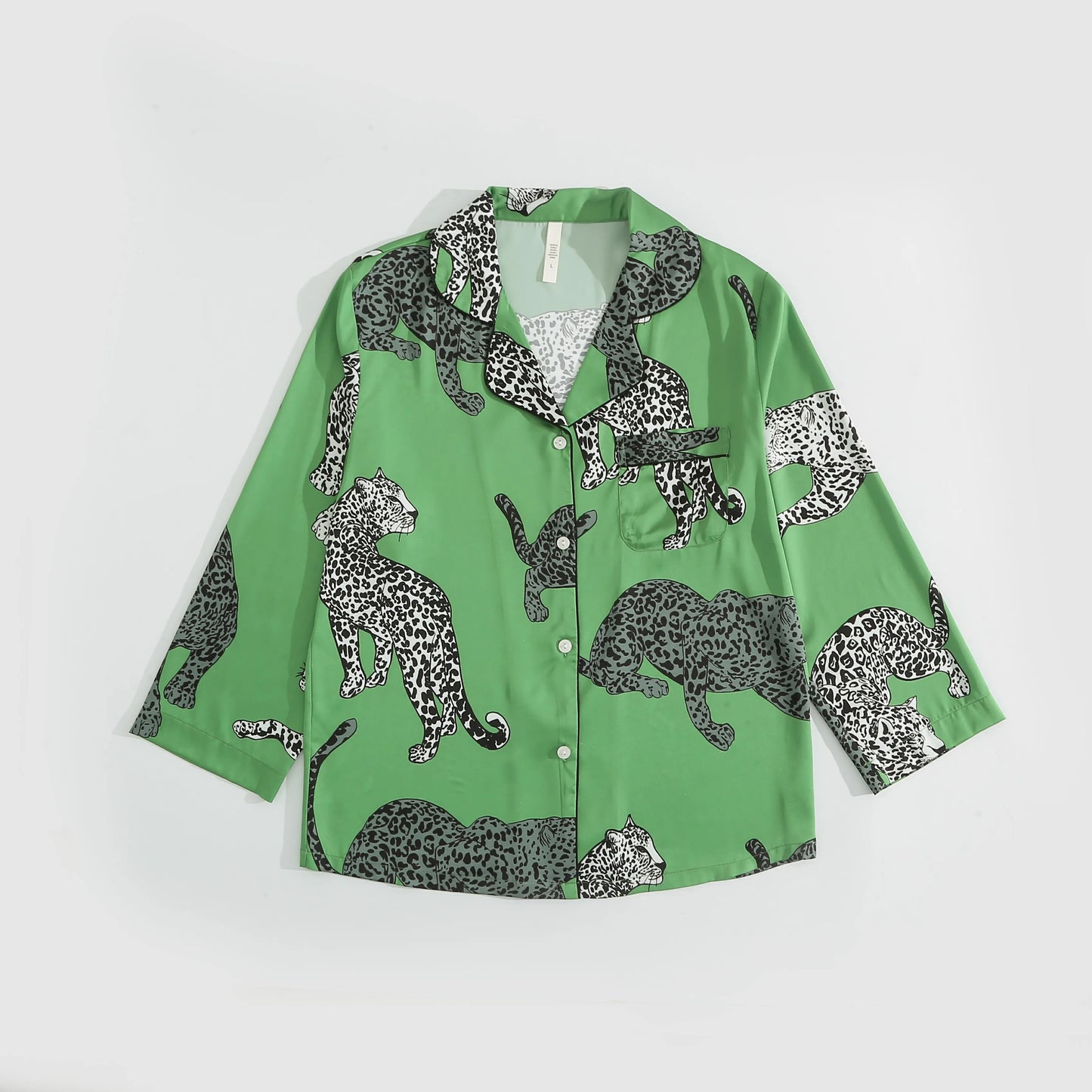 Green Leopard Sleepwear Silk