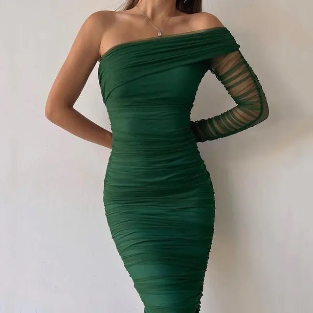 Diagonal Backless Dress