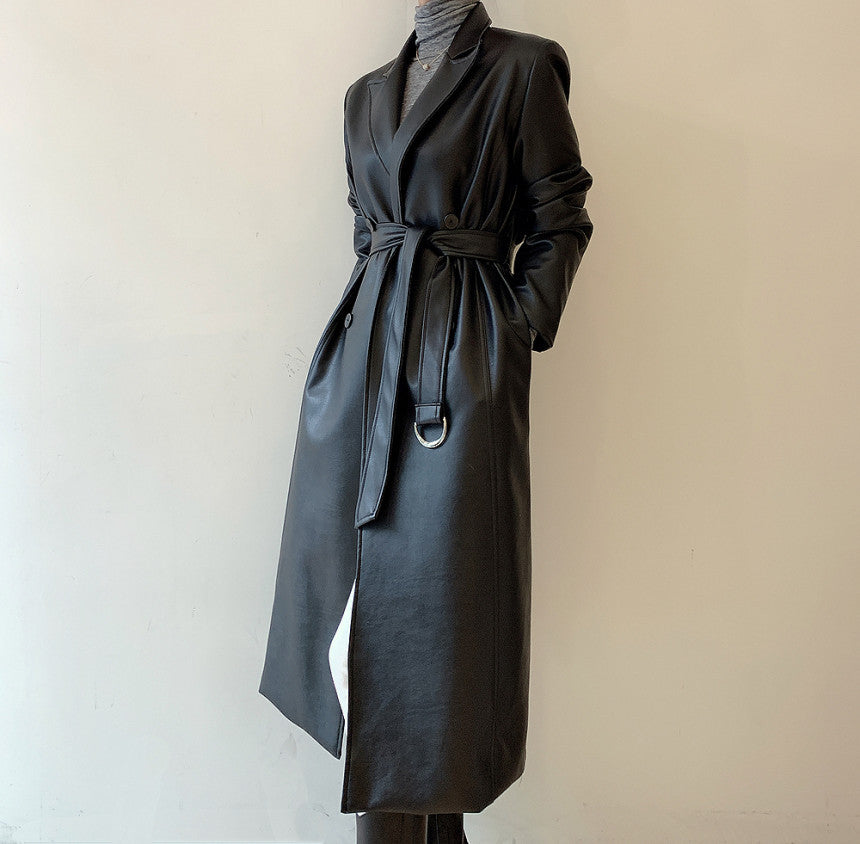 Manteau Tranchée PU Cuir