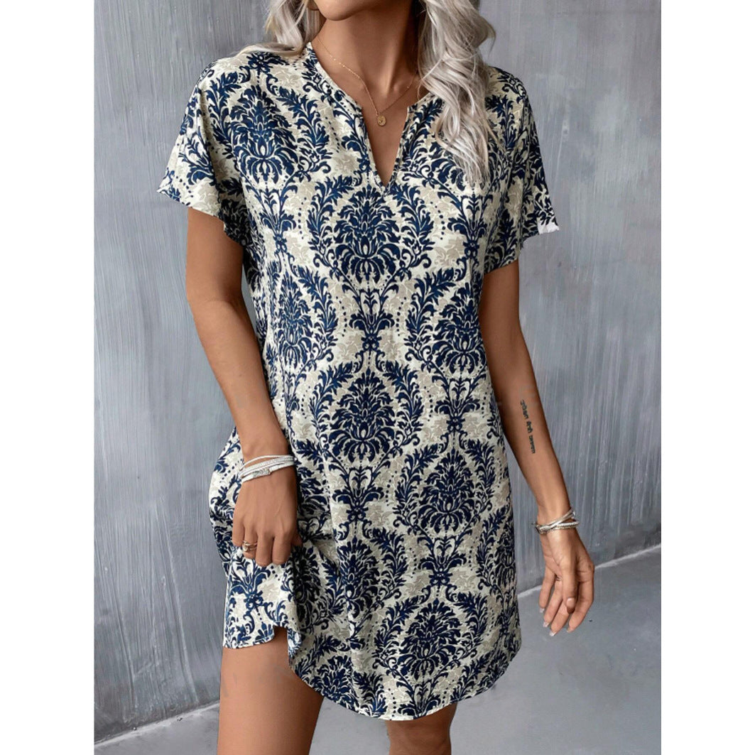 Notched Sleeve Dress