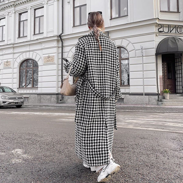 Houndstooth Loose Coat