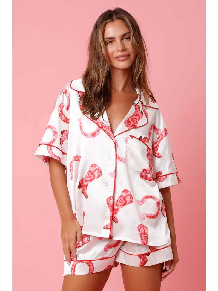 Pyjama en satin Girly