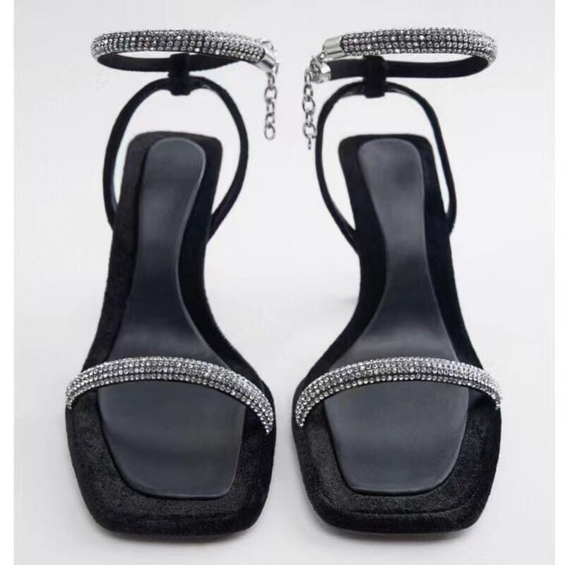 Square Sandals Heel Exude