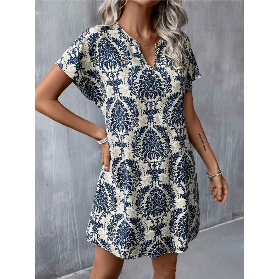 Notched Sleeve Dress