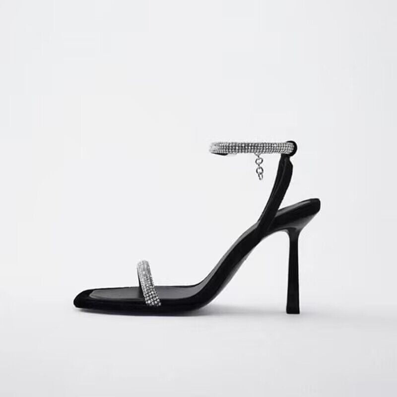 Square Sandals Heel Exude