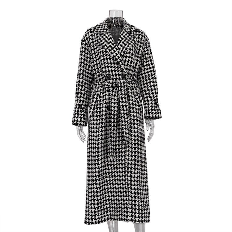 Houndstooth Loose Coat