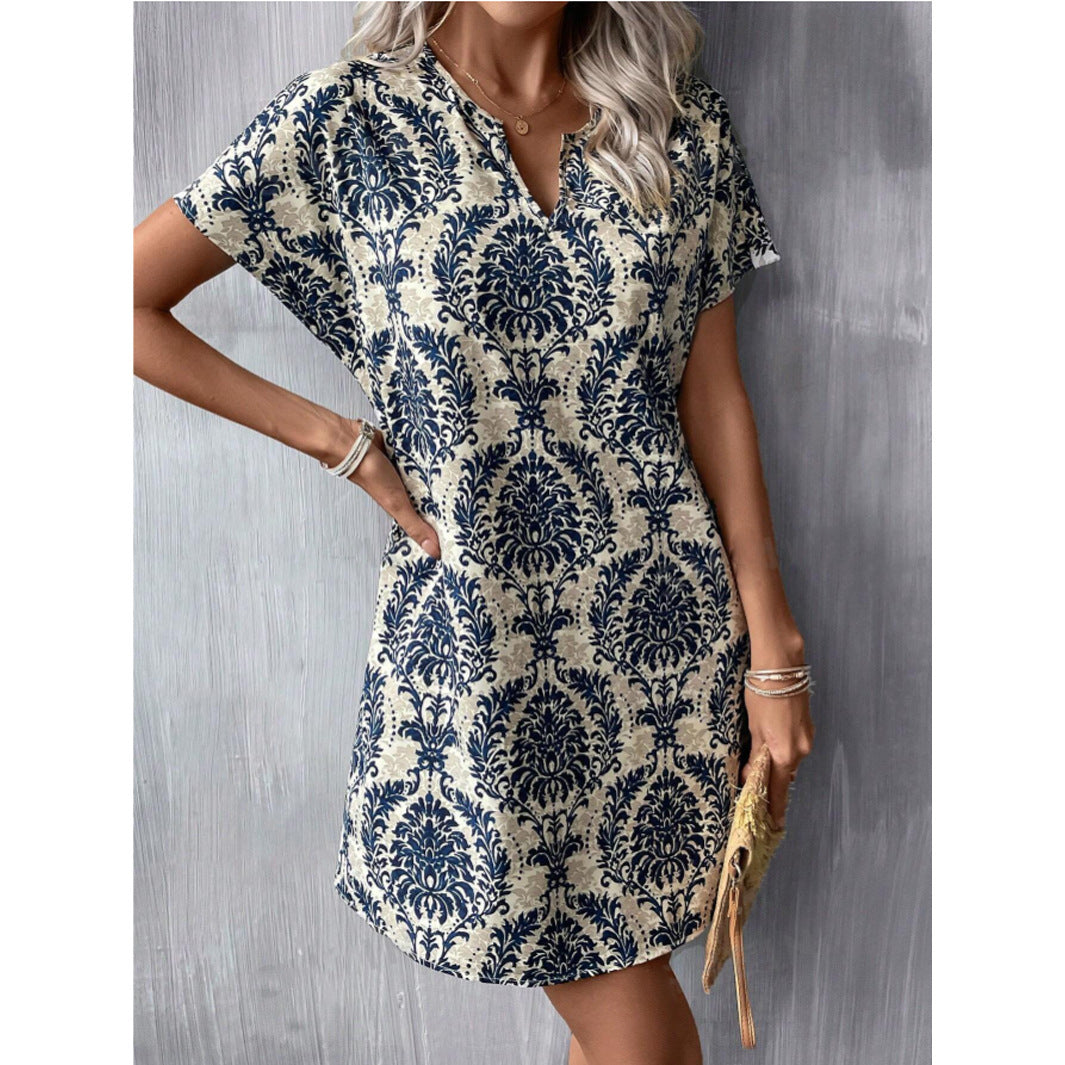 Notched Sleeve Dress