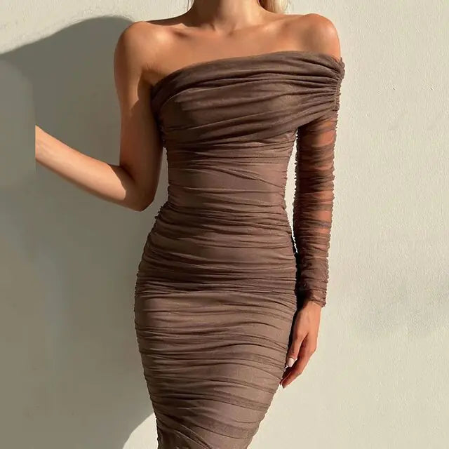 Diagonal Backless Dress